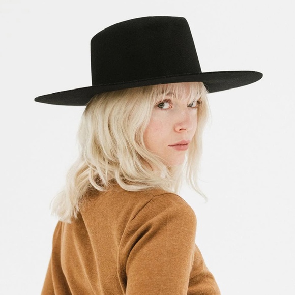 Gigi Pip Dakota Wide Brim Hat in Black (Size M/L 59) - Picture 2 of 6